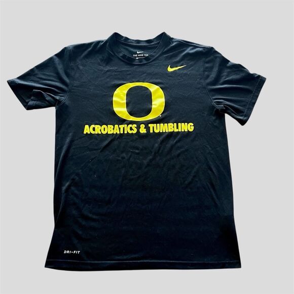 Nike Oregon Ducks Black Yellow Tee Acrobatics & Tumbling Medium - Picture 1 of 6